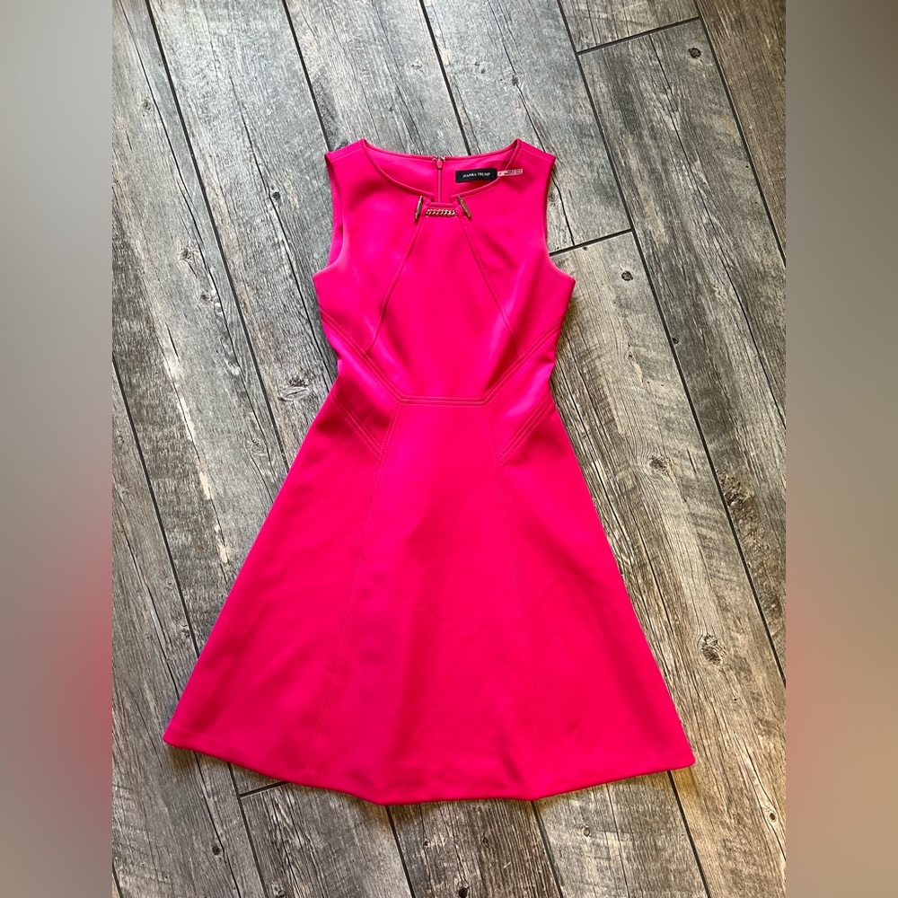 Ivanka Trump Halter Pink A-Line Midi Dress